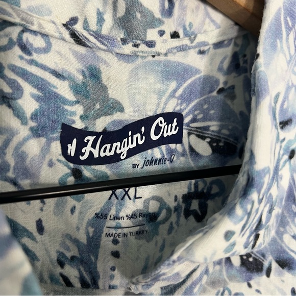 Johnnie-O Hangin Out Linen Blend Short Sleeve Button-Up Tristen Style Men's XXL - Picture 5 of 6